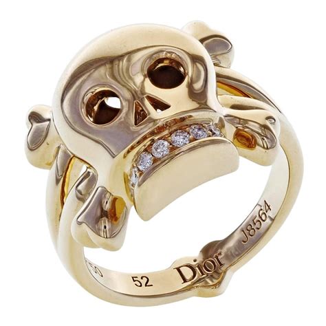 christian dior skull ring|Tête de Mort skull ring, 18K rose gold, diamonds and rose  .